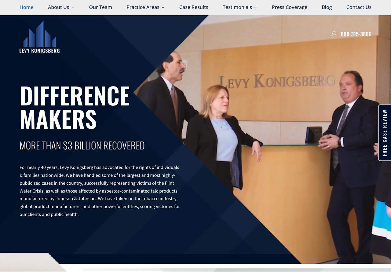 Levy Law website preview