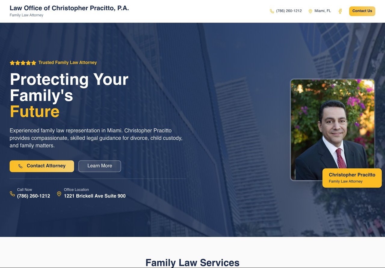 Pracitto Law website preview